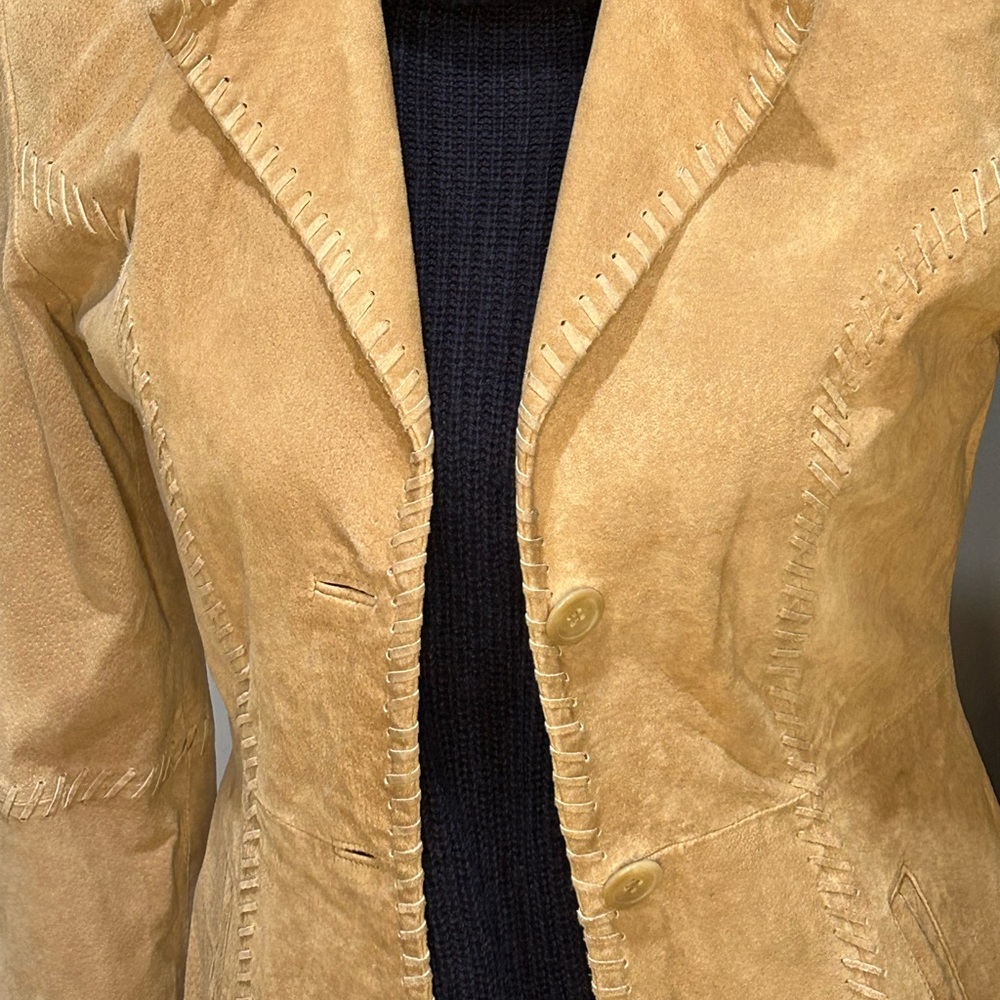 Leather trench coat size small - Picture 4 of 14